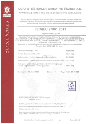 ISO 27001 Management System Certificate